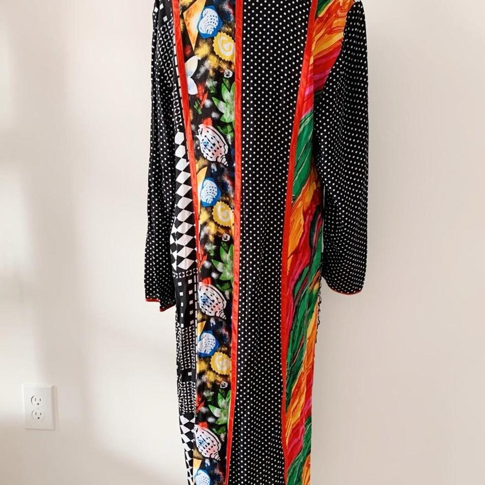 Vintage Maggie Shepherd Rayon Abstract Print Dress Size M - Picture 2 of 6